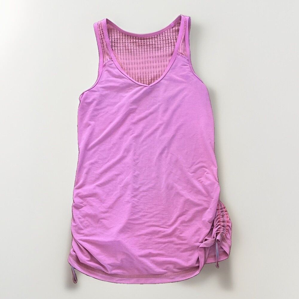 Lululemon Tank Top Size Medium Pink Mesh Running Workout